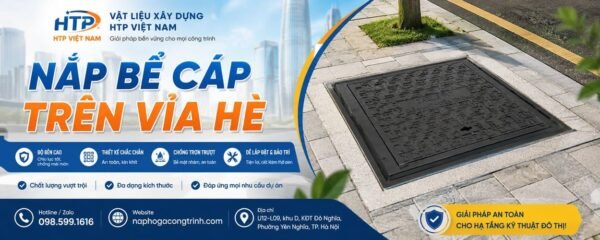 Nắp bể cáp trên vỉa hè