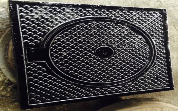 Nắp hố ga gang 800×800 khung dương nắp tròn