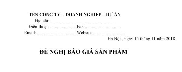 Mẫu đề nghị báo giá sản phẩm lưới chắn rác, nắp hố ga