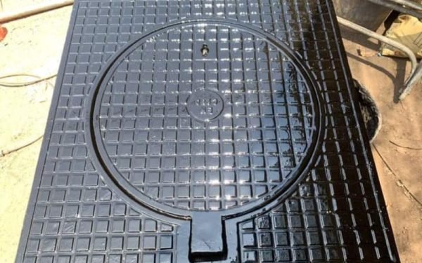 Nắp hố ga gang 900×900 nắp D650mm khung dương nắp tròn