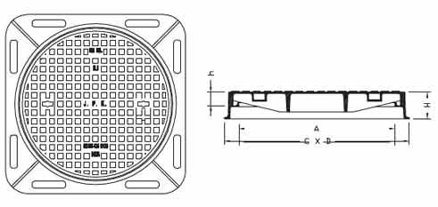 Nắp Hố Ga Composite kích thước 850×850