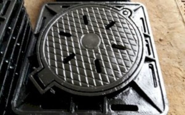 Nắp hố ga gang 900×900 khung âm nắp tròn