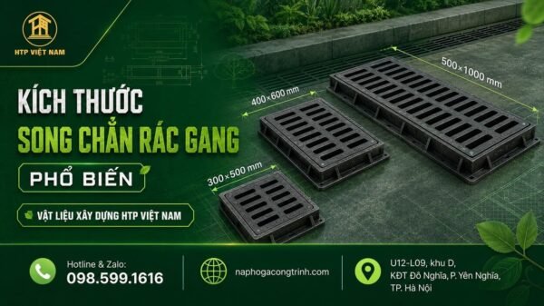 Kích thước song chắn rác gang phổ biến