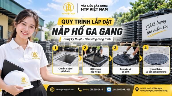 Quy trình lắp đặt nắp hố ga gang