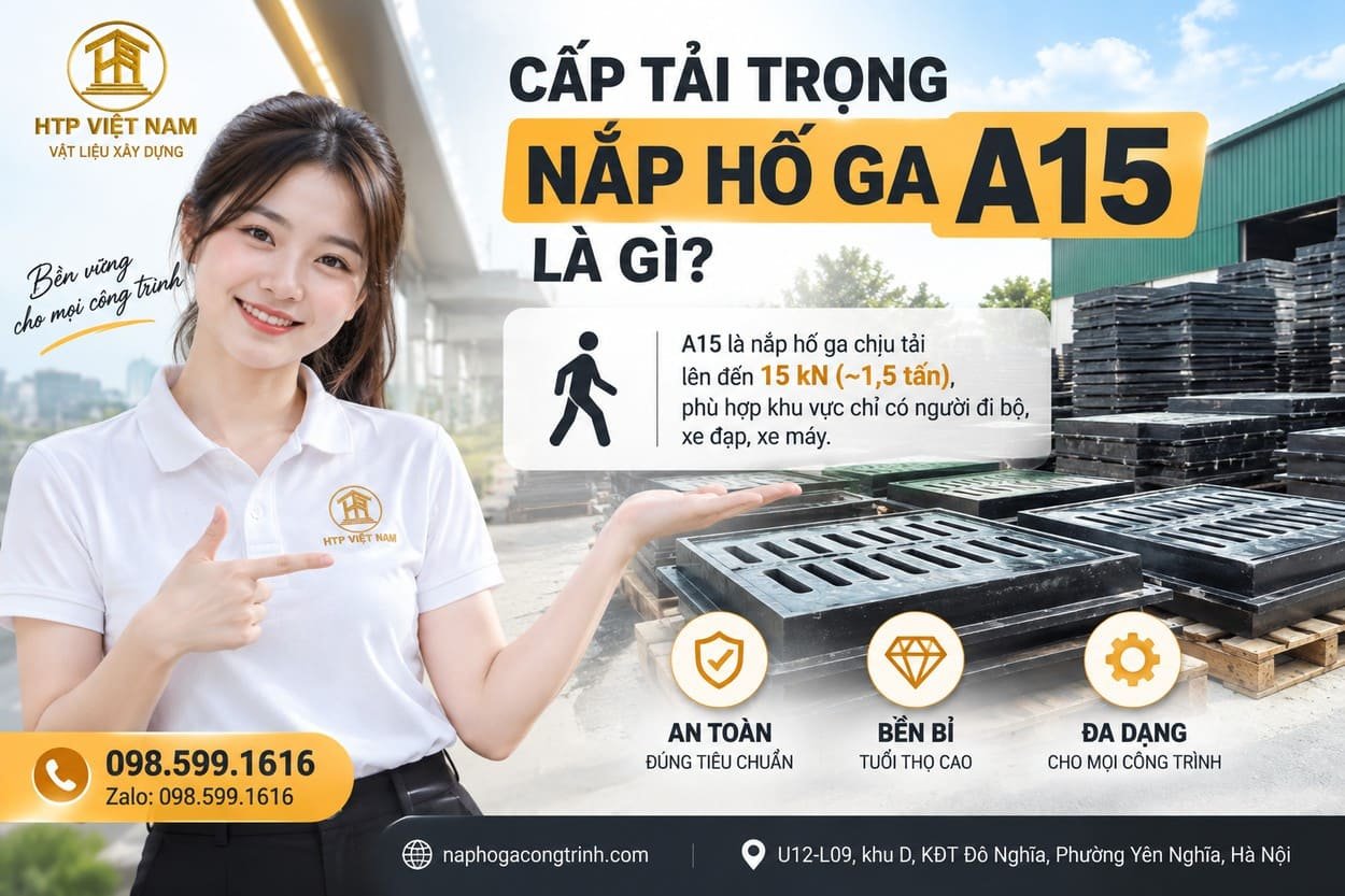 Cấp tải trọng nắp hố ga A15 là gì?