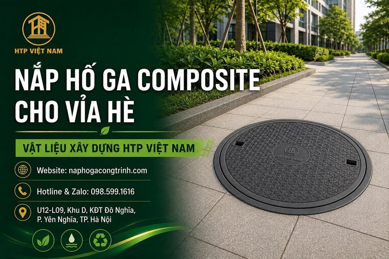 Nắp hố ga composite cho vỉa hè