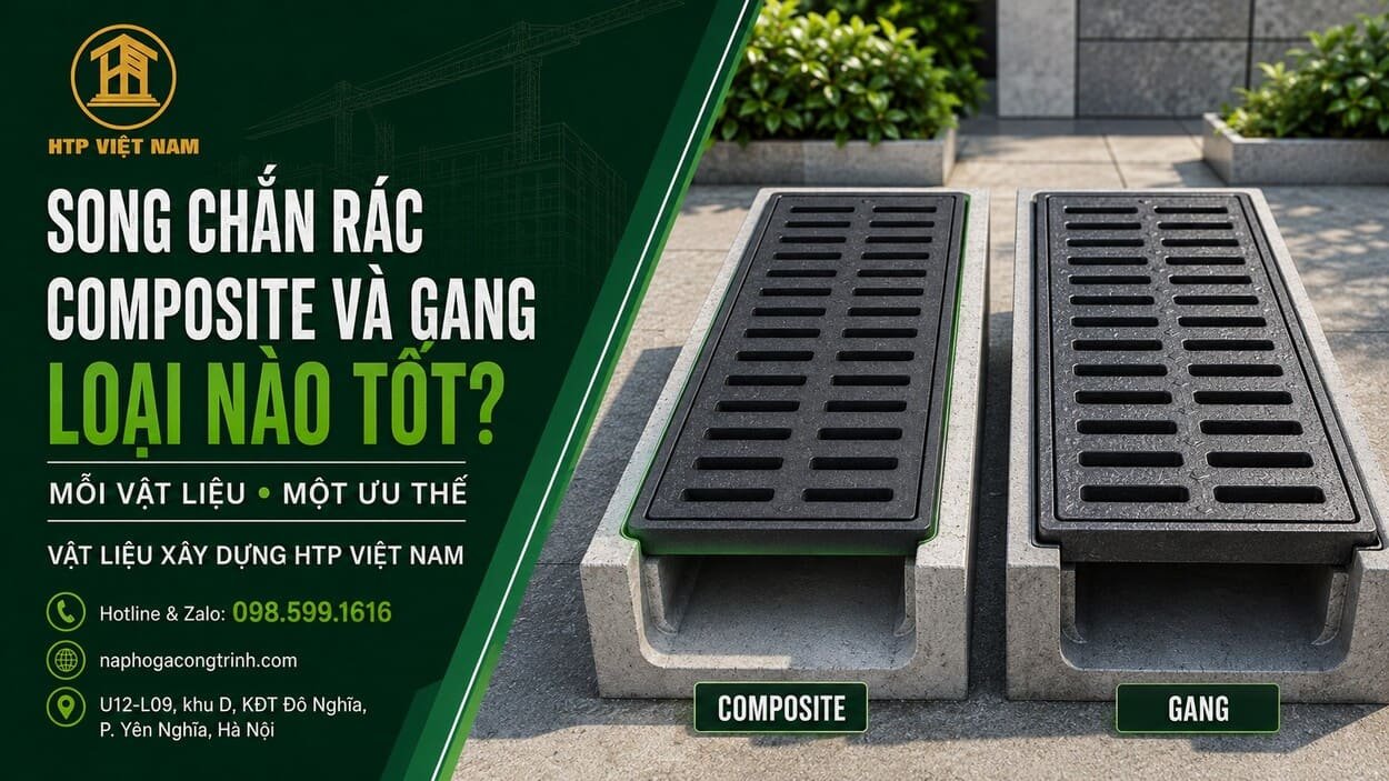 Song chắn rác composite và gang loại nào tốt