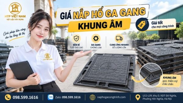 Giá nắp hố ga gang khung âm
