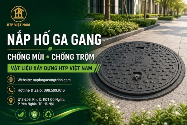 Nắp hố ga gang chống mùi chống trộm