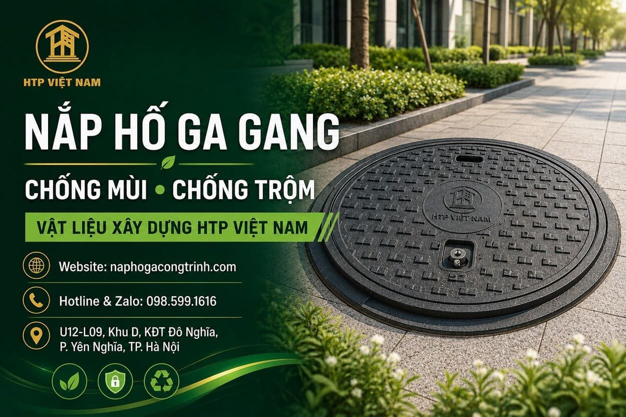 Nắp hố ga gang chống mùi chống trộm