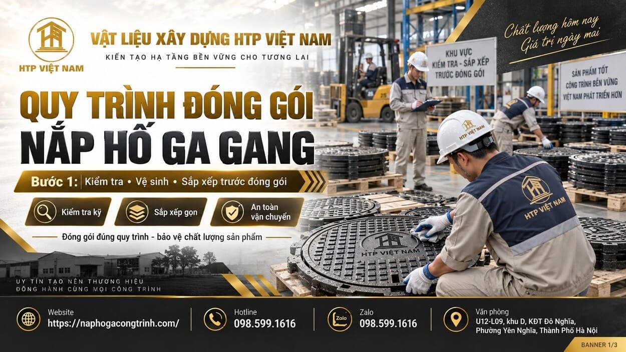 Quy trình đóng gói nắp hố ga gang